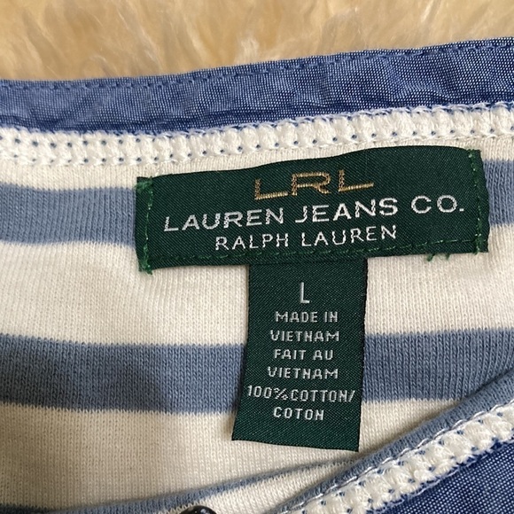 LRL striped zip accent top size L - Picture 4 of 8